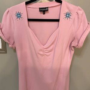 Sourpuss retro pink top